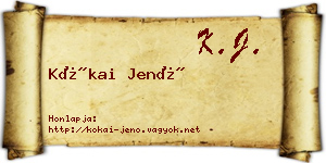 Kókai Jenő névjegykártya